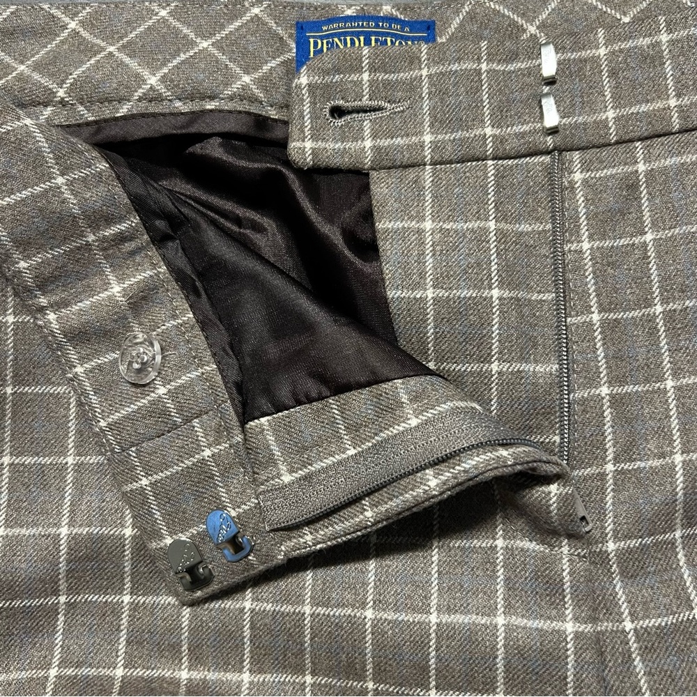 Pendleton Womens Windowpane Plaid Wool Pants Suit… - image 6